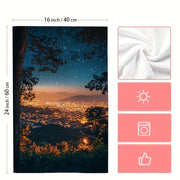 Coastal Style Kitchen Towels 40x60cm Absorbent Polyester Knit Hand Towels