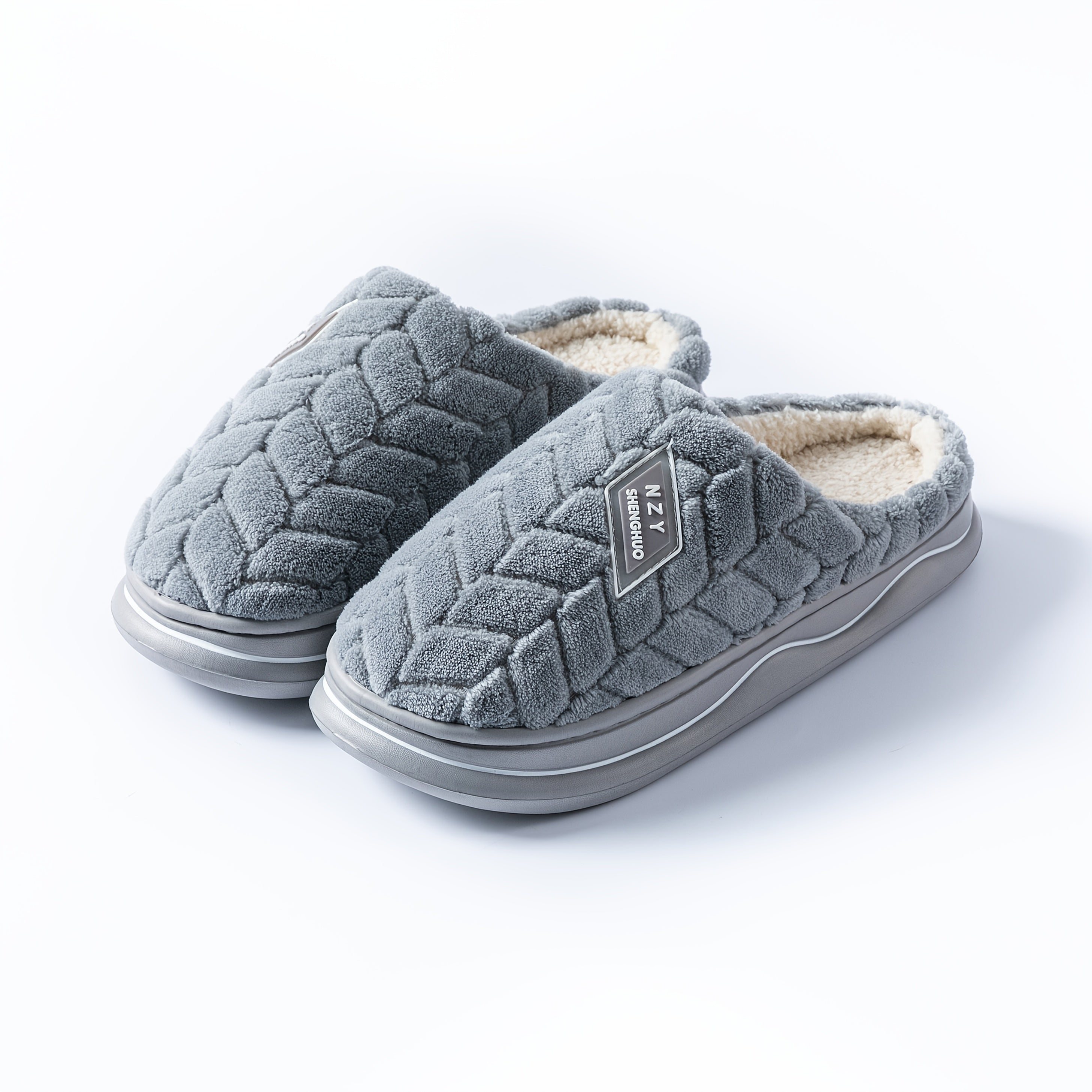 Women's Plush Slippers Warm Anti-slip Indoor Footwear for Autumn and Winter