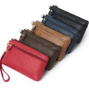 Small Genuine Leather Women's Handbag with Mini Coin Purse and Key Holder Black