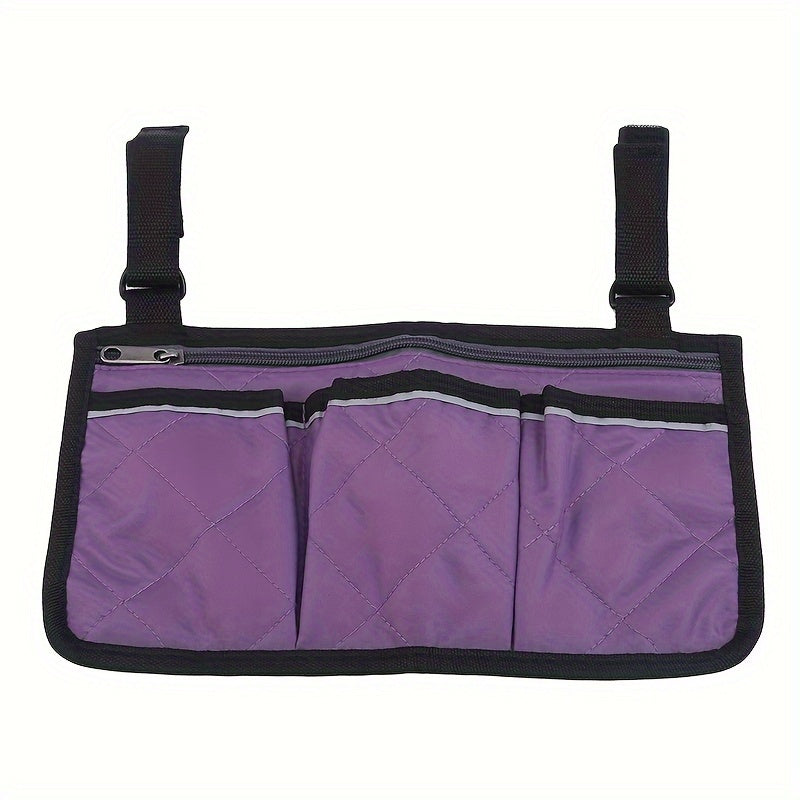 Organizador de cochecito con tira reflectante y múltiples bolsillos, bolsa plegable para colgar