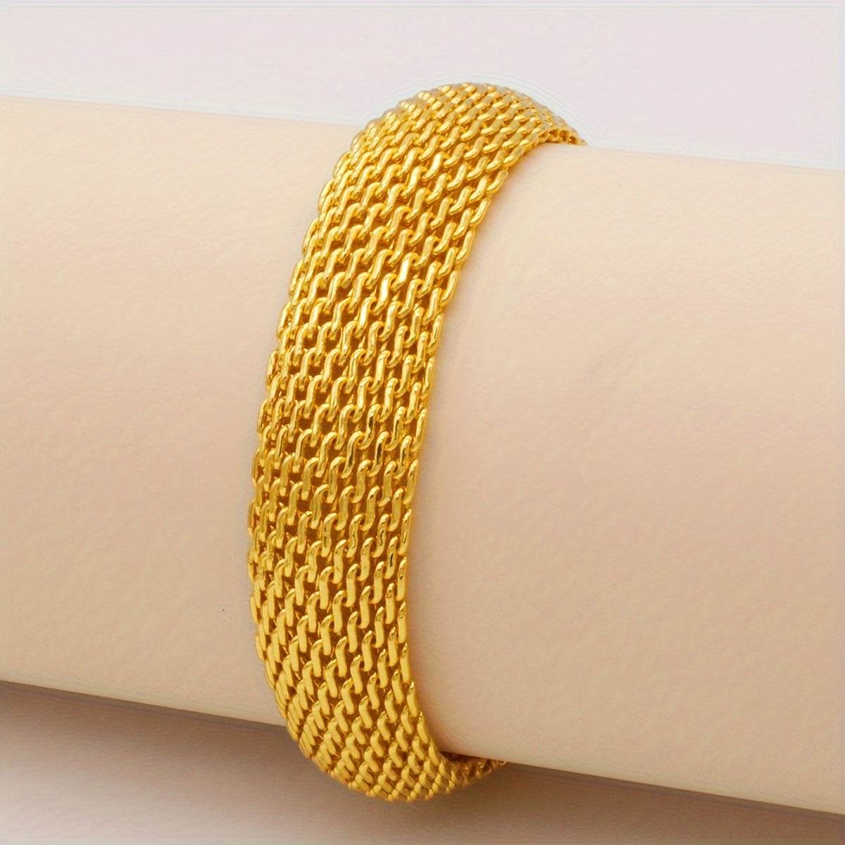 Gold Plated Copper Bangle for Women Elegant Jewelry Stylish Charm Bracelet Gift