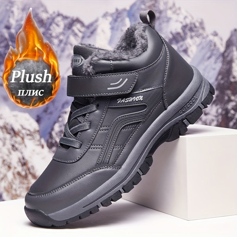 Men's Non-Slip Snow Boots with Fleece Lining for Winter Hiking Outdoor Activities