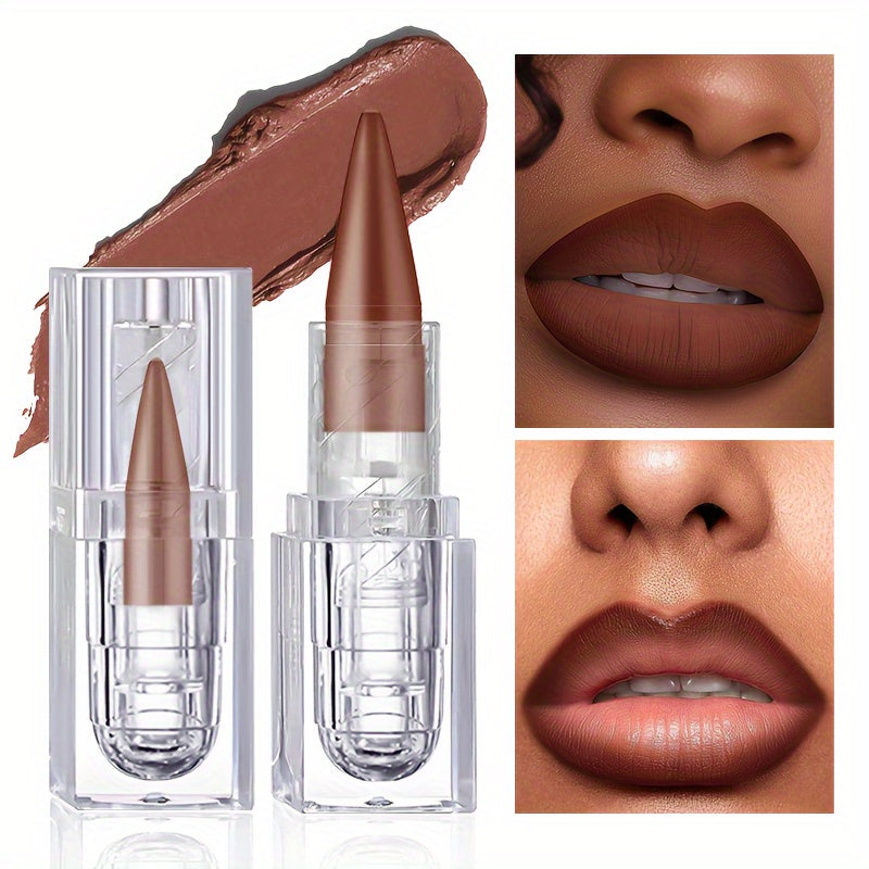 Женский карандаш для губ матовый нюд водостойкий стойкий натуральный вид коричневый