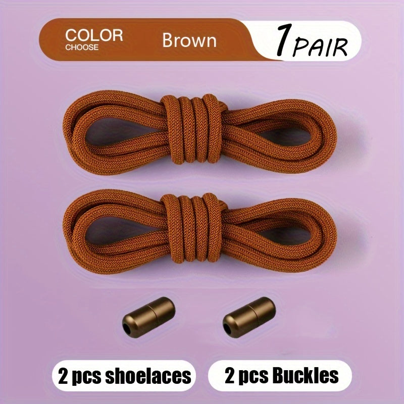 Teenagers Elastic Colorful Shoe Laces with Buckles and No Tie Needed (2 Pairs)