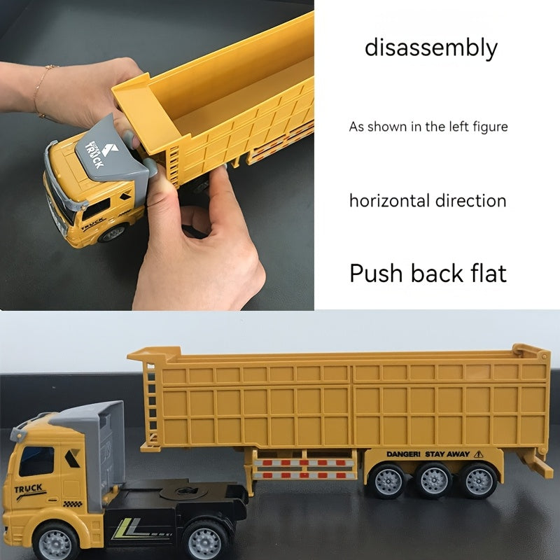 Yellow Plastic Toy Semi-Trailer Truck for Engineering Dump and Oil Tanker for Boys 3+