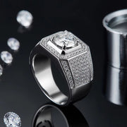 Sterling Silver Engagement Ring with Moissanite 18K Gold Plating for Weddings