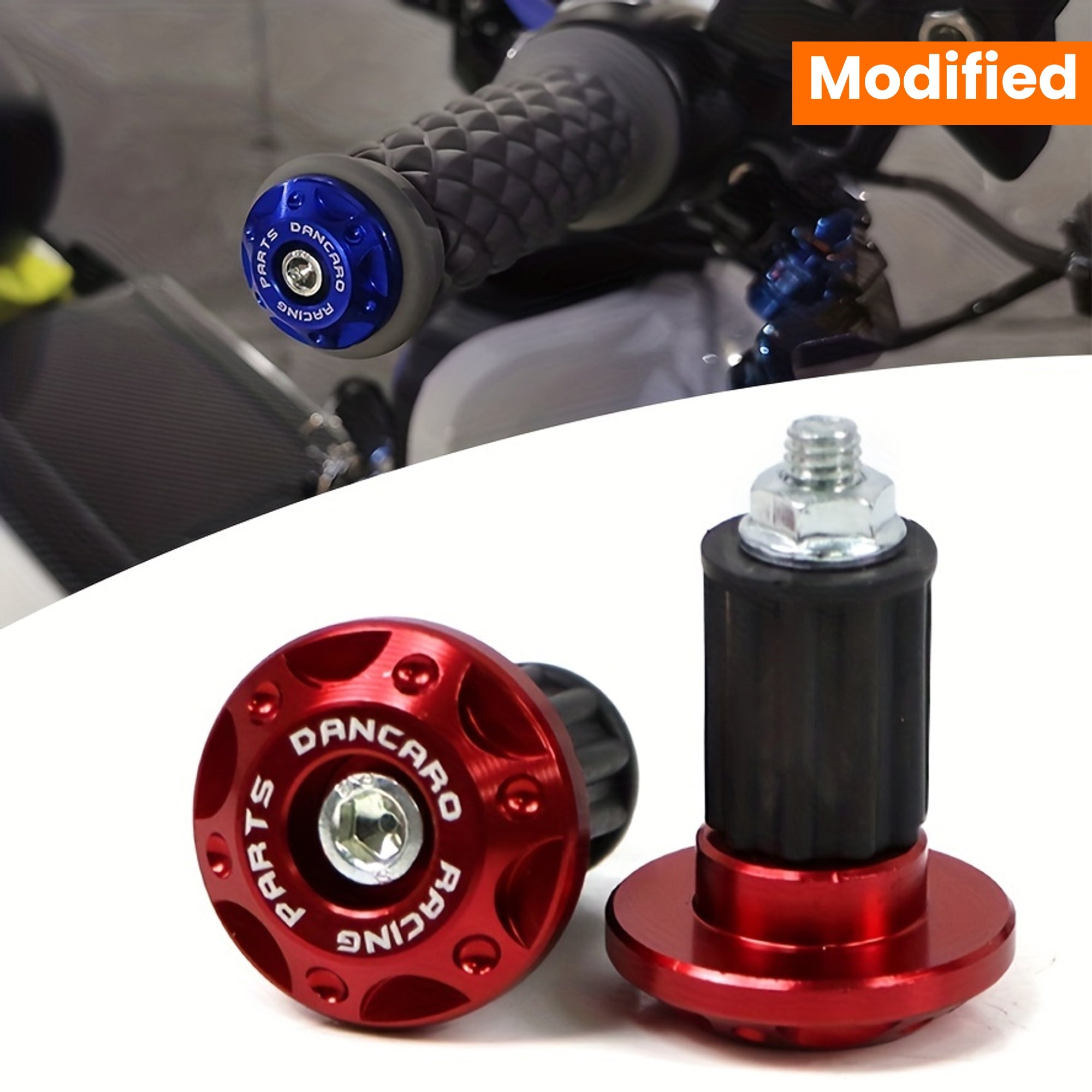 Motorcycle Handlebar End Caps Aluminum Alloy Golden Plug Fit Cruiser Bike