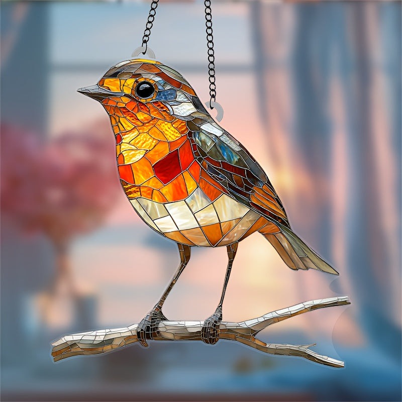 Acrylic Wall Decor Robin Sun Catcher for Kitchen Garden Bird Art