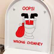 Adhesivo decorativo para tapa de inodoro de Santa festivo, de PVC autoadhesivo para superficies plásticas brillantes