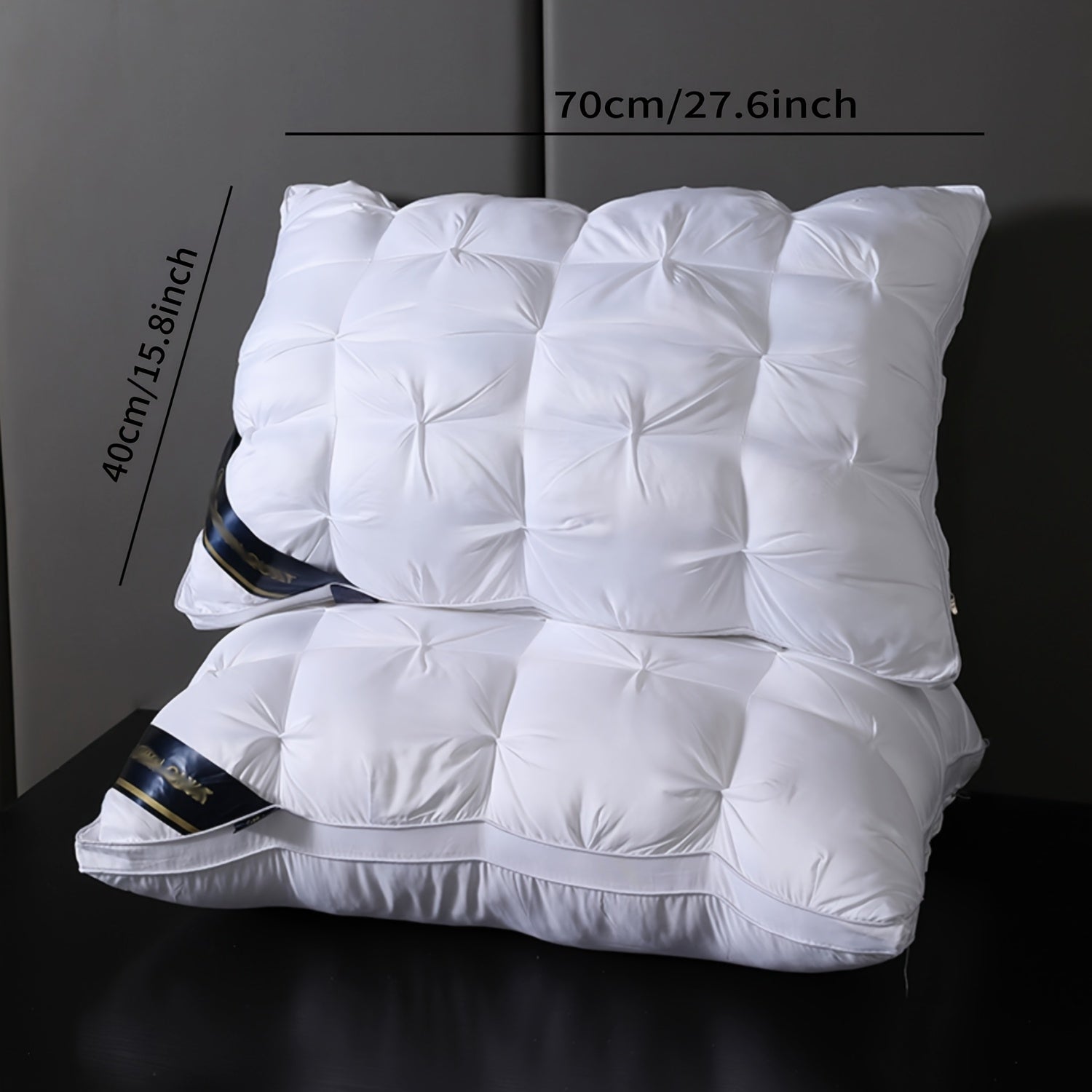 Microfiber Pillows for Hotels with Flower-Crafted Neck Support and Polyester Cover