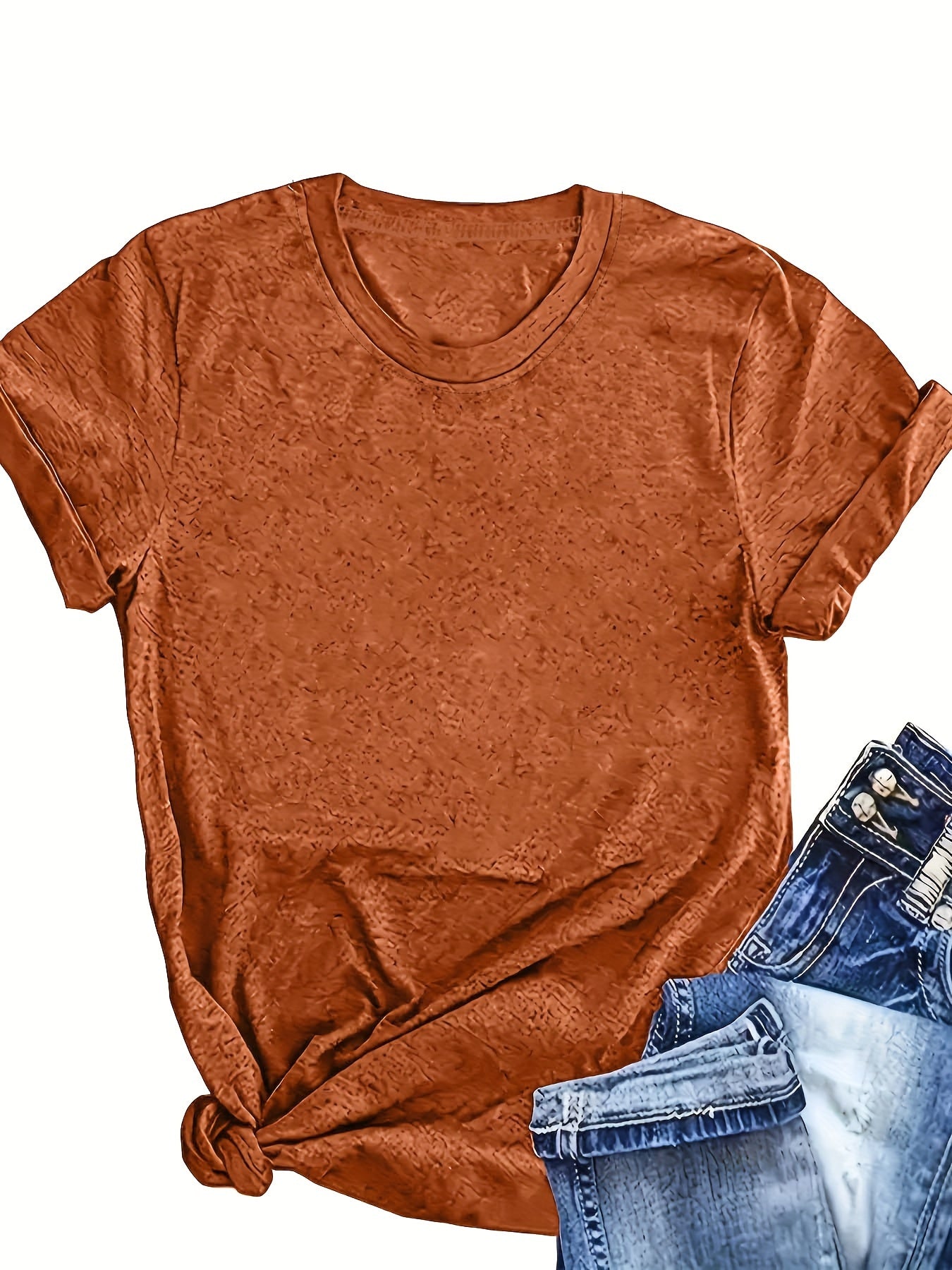 Women Short Sleeve T-Shirts 5 Pack Solid Colors Summer Casual Everyday