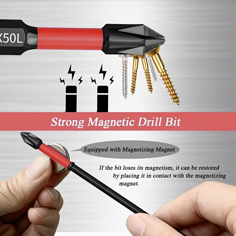 6 Pack Magnetic Screwdriver Drill Bit Set S2 Steel Phillips Impact
