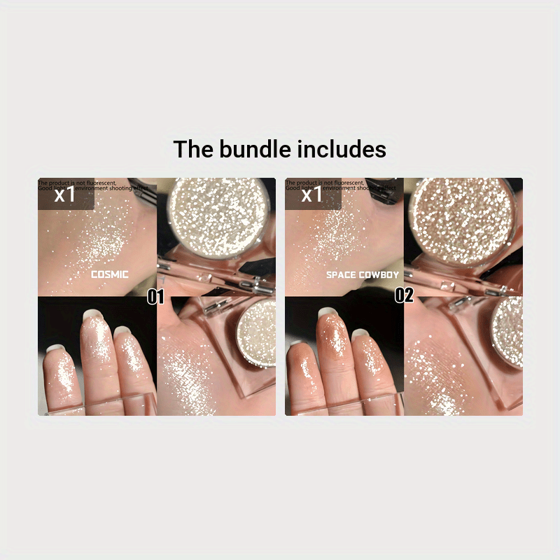 Sombras de ojos con purpurina para mujer, polvo brillante de un solo tono y alto brillo brillante