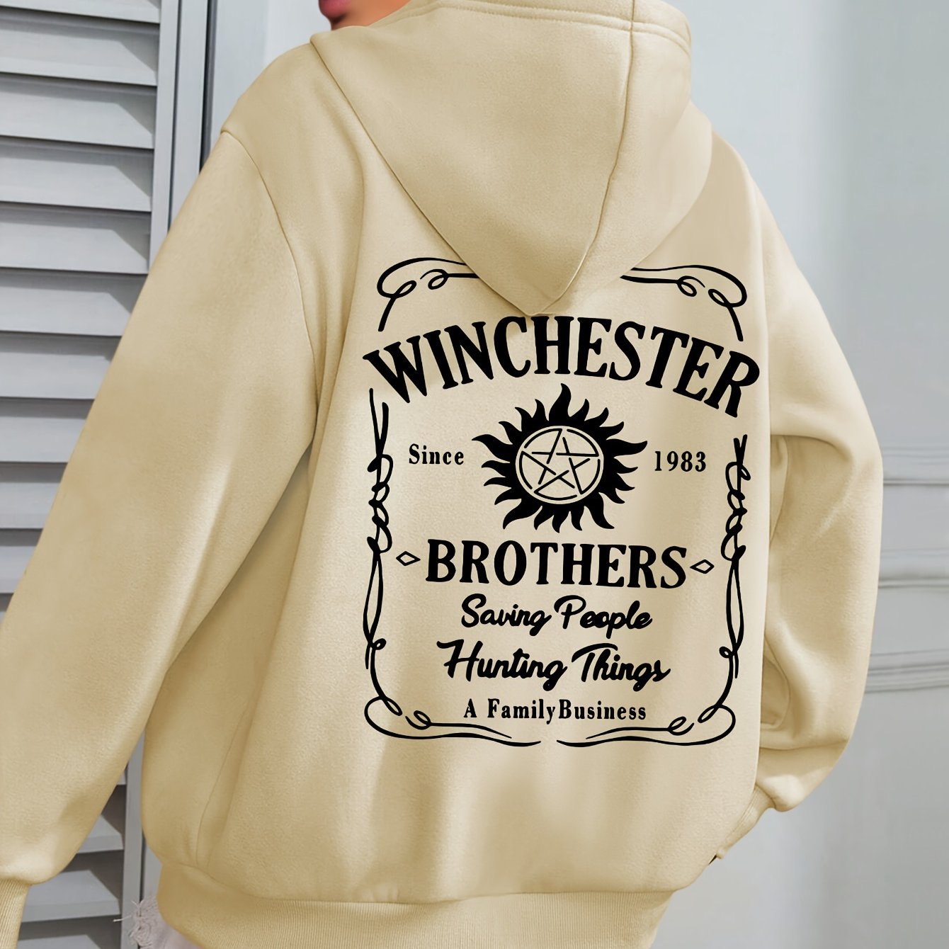 Plus Size Green Hoodie Casual Pullover with Star Floral Design