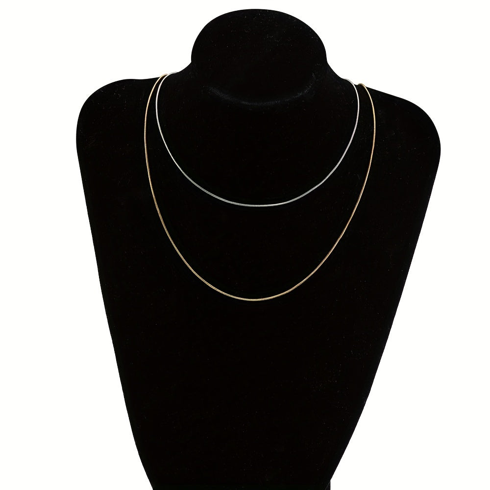 Stainless Steel Snake Chain Necklaces for Men and Women, 5 Pieces