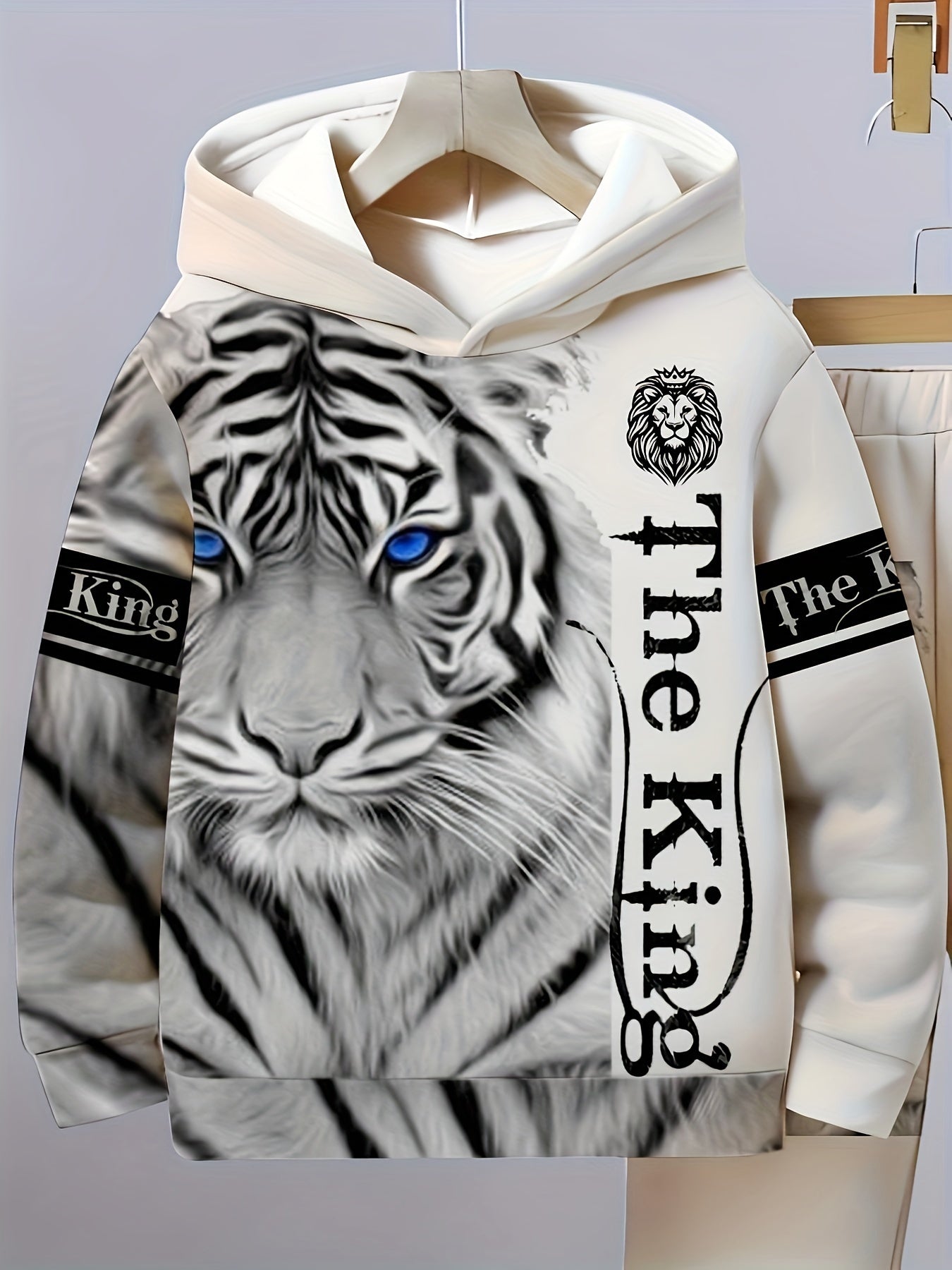 Kids Boys' Long Sleeve Geometric Pattern Sports Sweater and Hat Set for Outdoor Activities