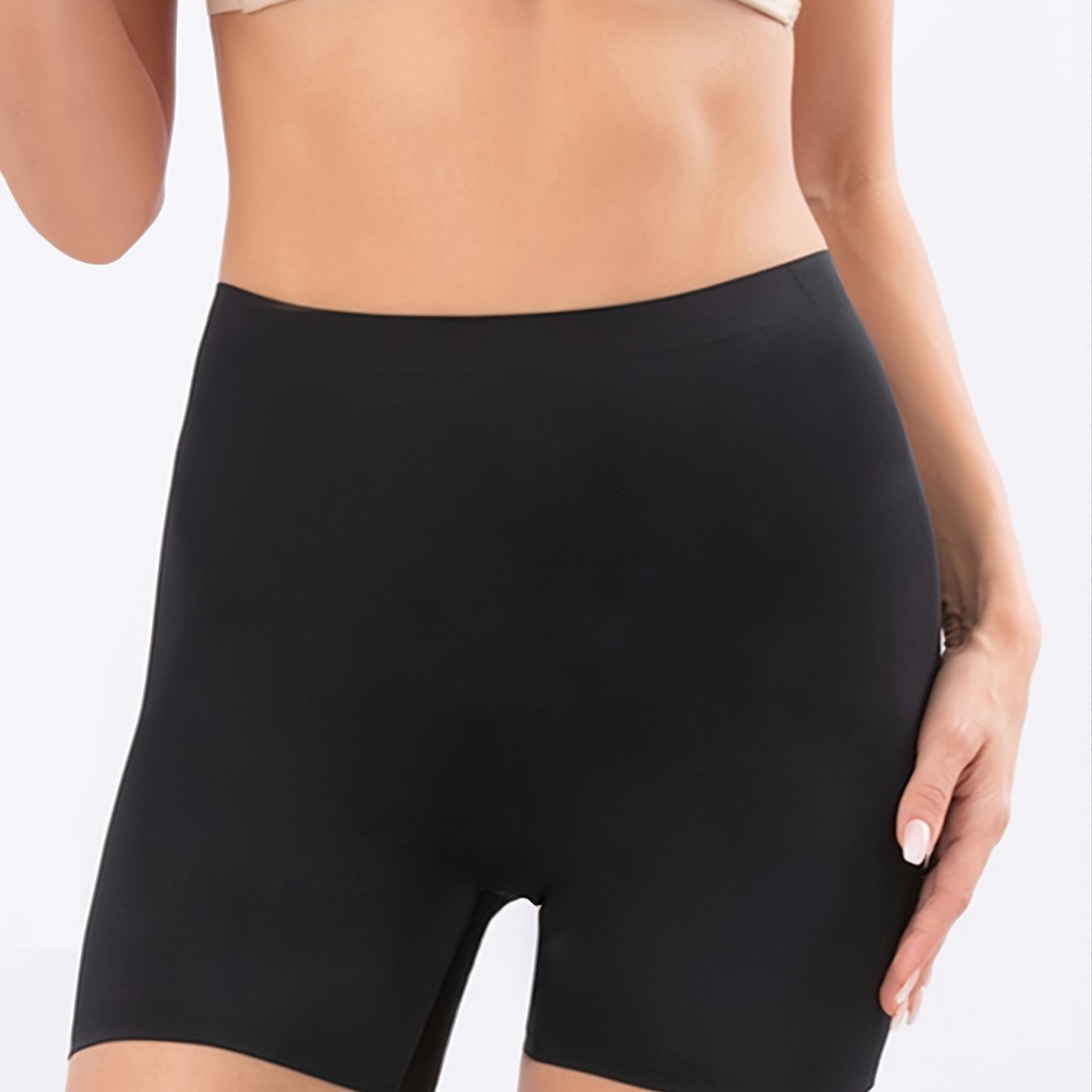 Women's Seamless Boyshorts Tummy Control Shaping Shorts Solid Nylon Spandex