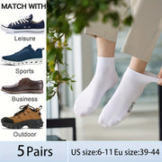 Men's Short Crew Socks 5 Pairs Breathable Casual Sports Outdoor Polyester Lycra