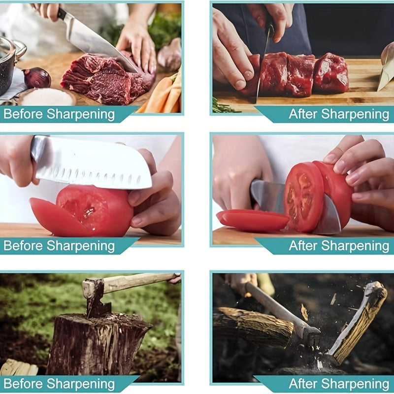 600/1500 zımpara toshidan foydalanib, pichoqni osonlik bilan o'tkirlang, barqarorlik uchun silikon asos bilan ta'minlangan.