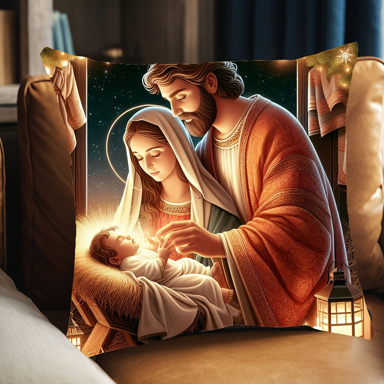 Наволочка из полиэстера с винтажным принтом, застежка-молния, ручная стирка, для дивана и домашнего декора