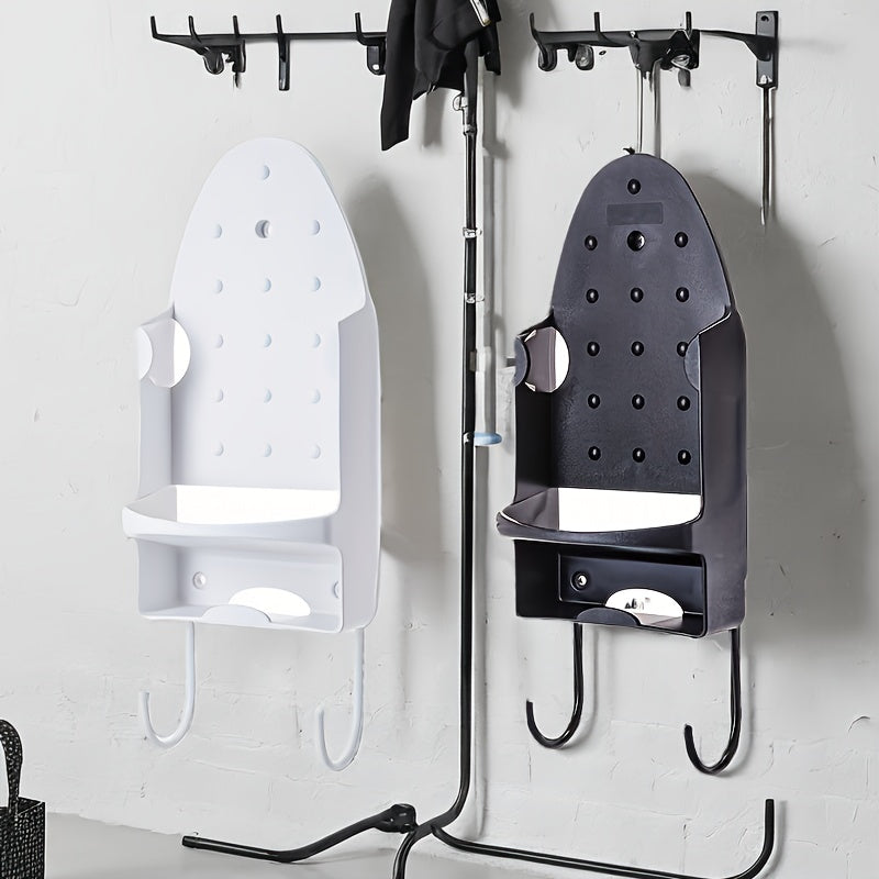 Temir Rack Mehmonxonasidagi Temir Xonada Qalin Oq Rack, Temir Taxtasi va Elektr Temirni Saqlash Uchun