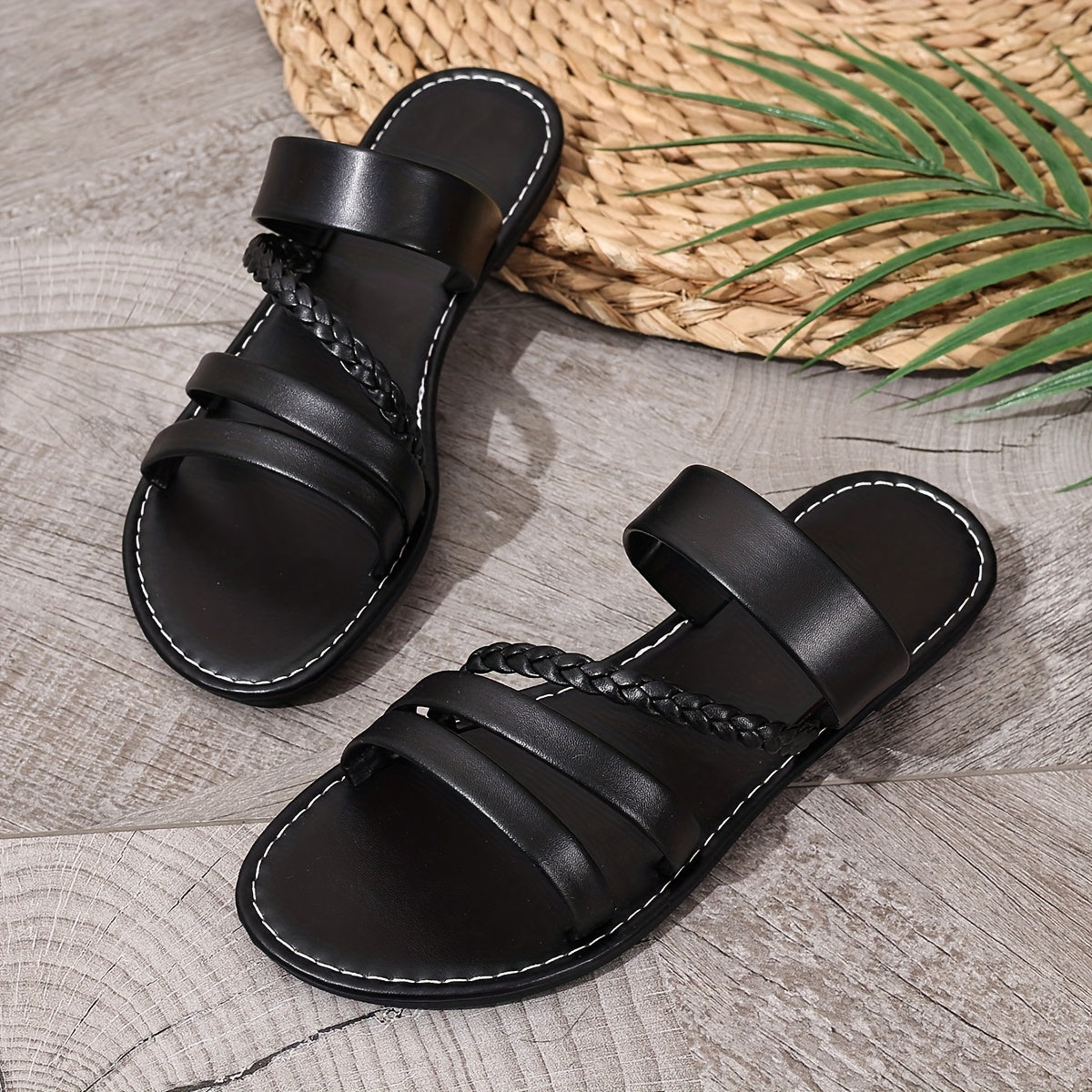 Women's Flat Sandals Leather Comfortable All-Season Footwear