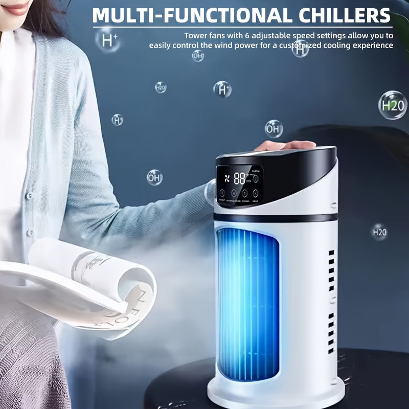 USB Air Conditioner Fan with Humidifier Cool White