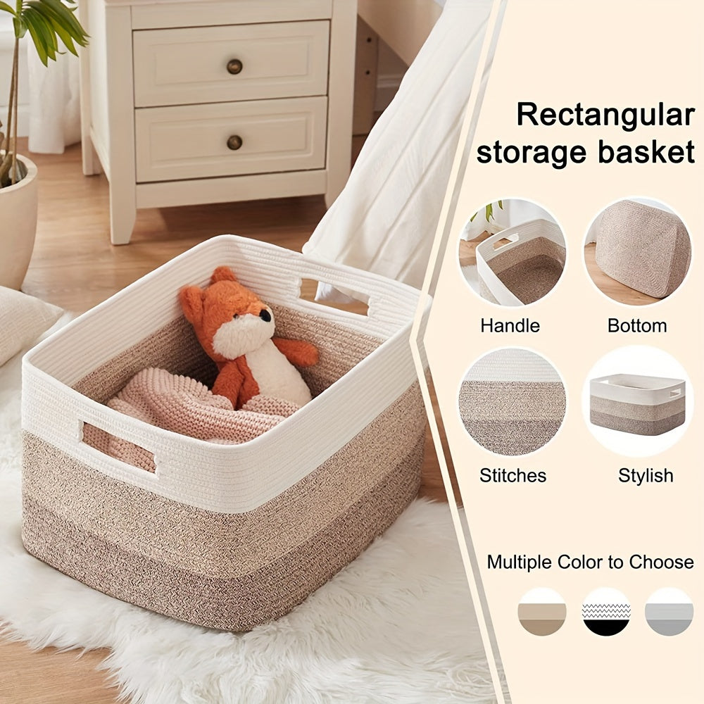 Rectangular Storage Basket for Living Room Organization 54.86cm x 42.93cm x 29.97cm