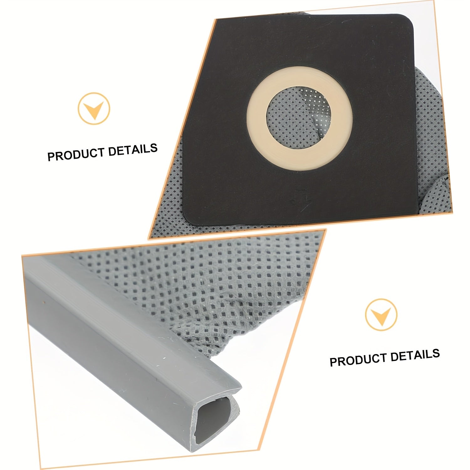 Washable Vacuum Dust Bags Set of 2 Grey Non-Woven Fabric 11x10cm for Compatible Vacuum Cleaners