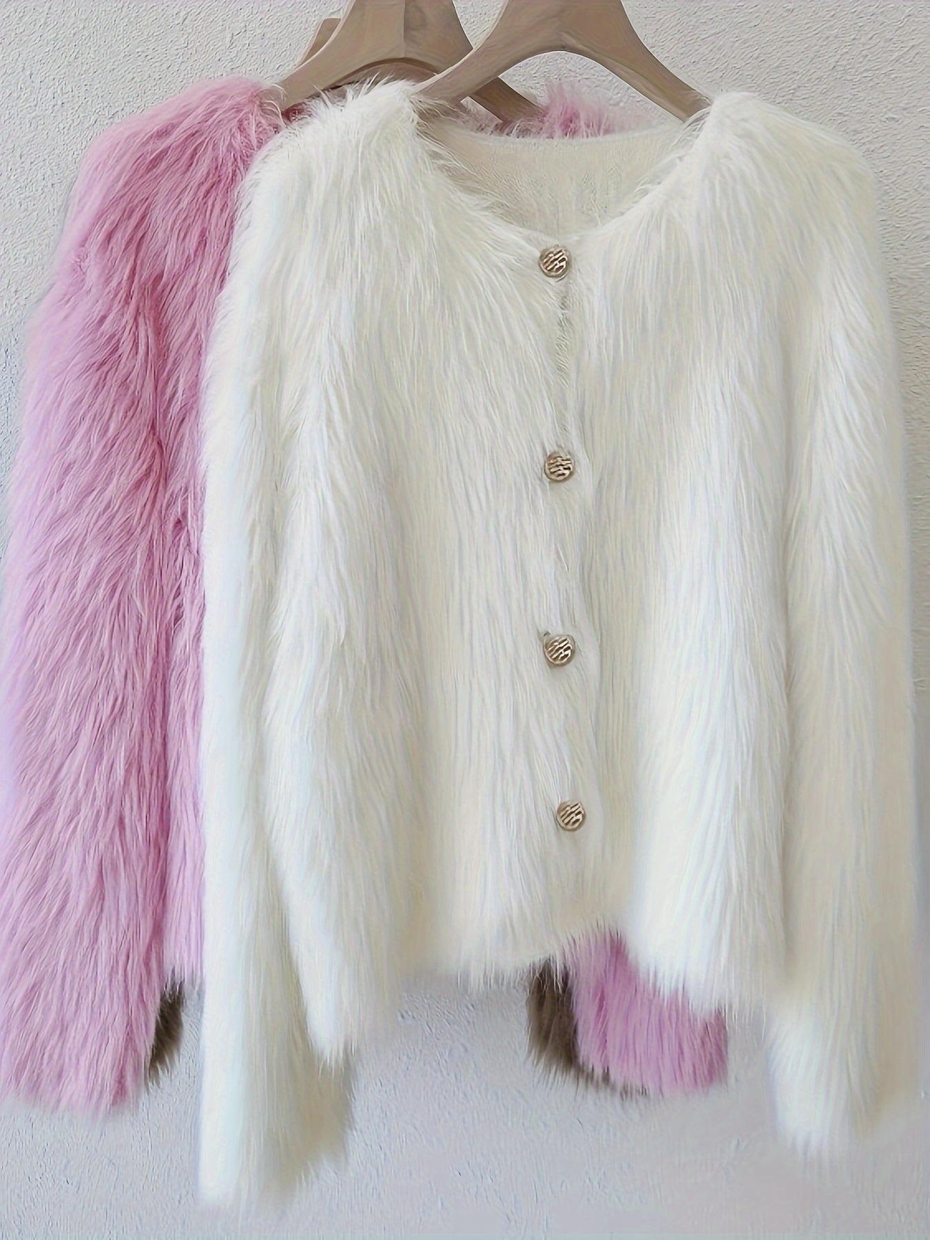 Kichik tugmachalari, krujka bo'yin, bir xil rang, ozgina cho'ziladigan mato bilan polyester aralashmasidan tayyorlangan kardigan palto, kuz/qish mavsumi uchun kattalar o'lchamida.