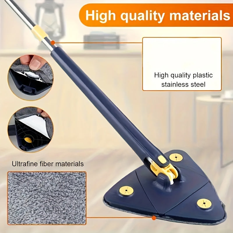 360° Rotating Triangle Mop Set with Self-Wringing System for Wet and Dry Floor Cleaning