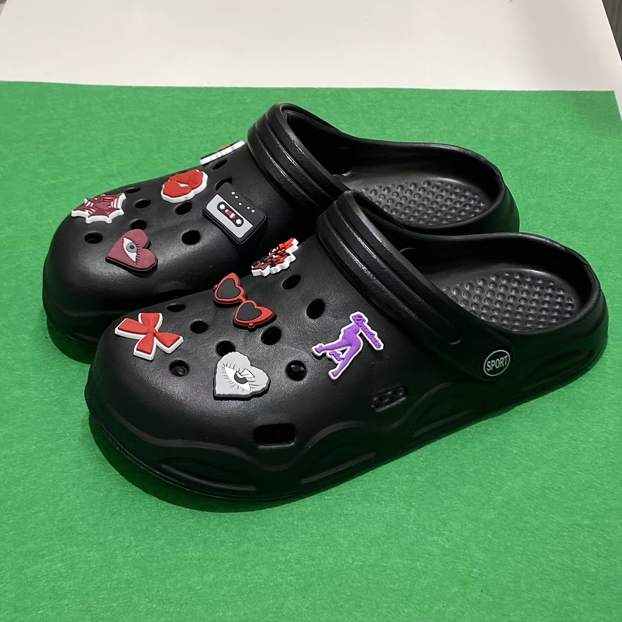 Women's Summer Hollow EVA Sandals with Cartoon Pendant and Accessories