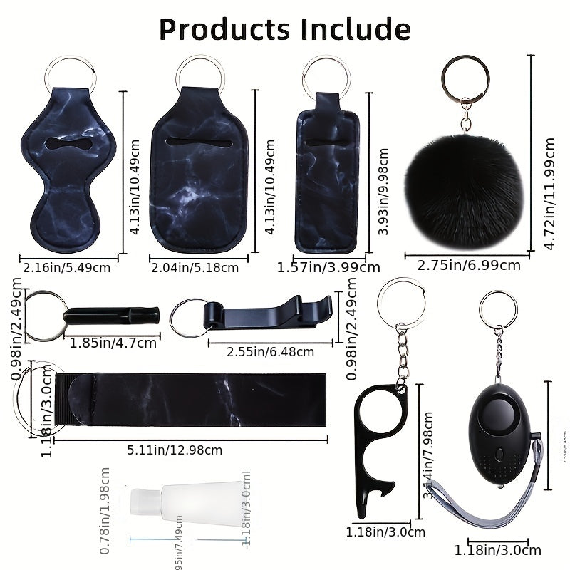 12-частный комплект безопасности: комплект личной безопасности с персональной сигнализацией и защитными аксессуарами - идеальный подарок на День святого Валентина для женщин