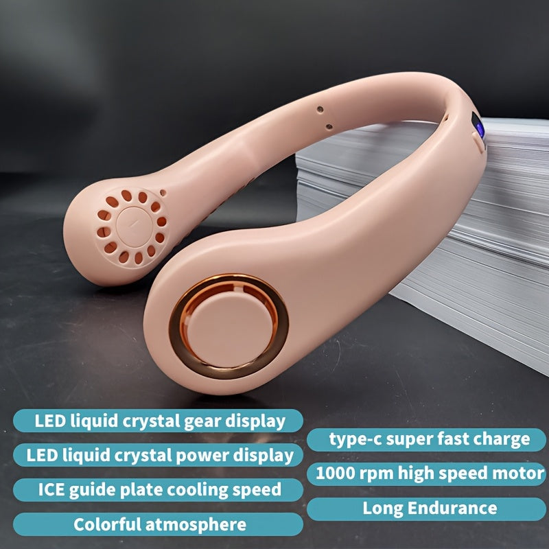 Portable Mini USB Fan with Adjustable Speed, Rechargeable, Wearable for Travel and Outdoor Use