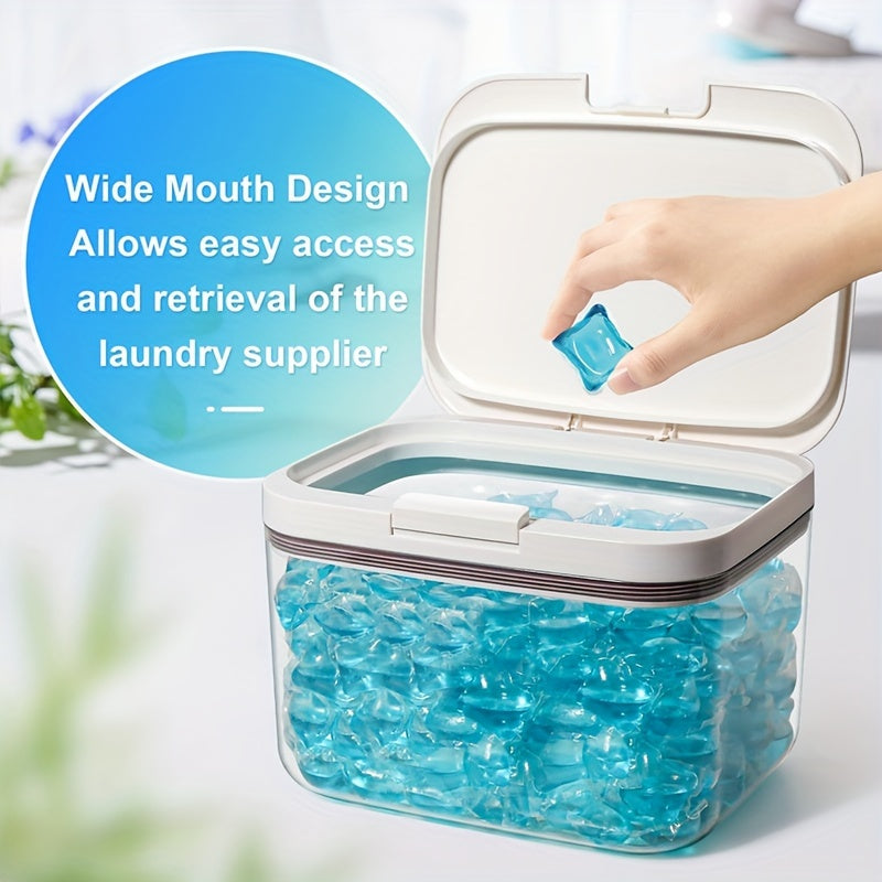 Laundry Pod Dispenser Container with Leakproof Design and Measuring Cup