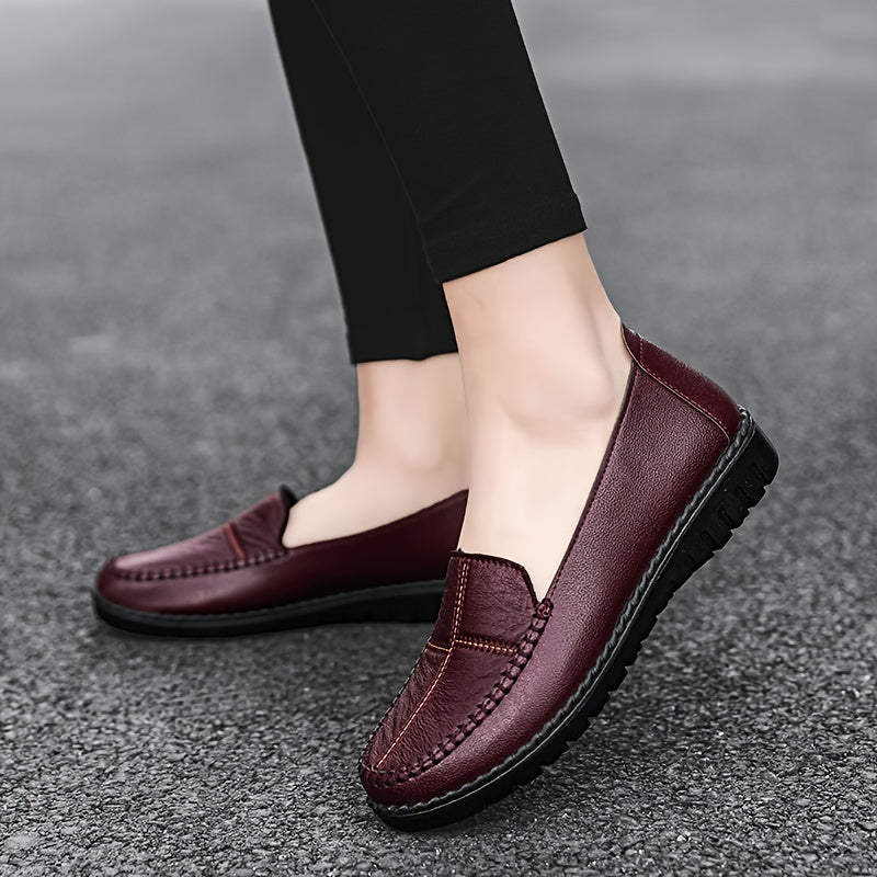 Women's Flat Shoes Slip-On Lightweight Solid Color Man Made Materials Rubber Sole