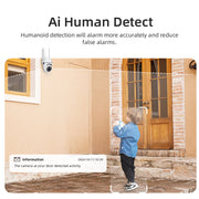 Outdoor Security Camera System with Floodlight AI Motion Detection Night Vision Two-Way Audio