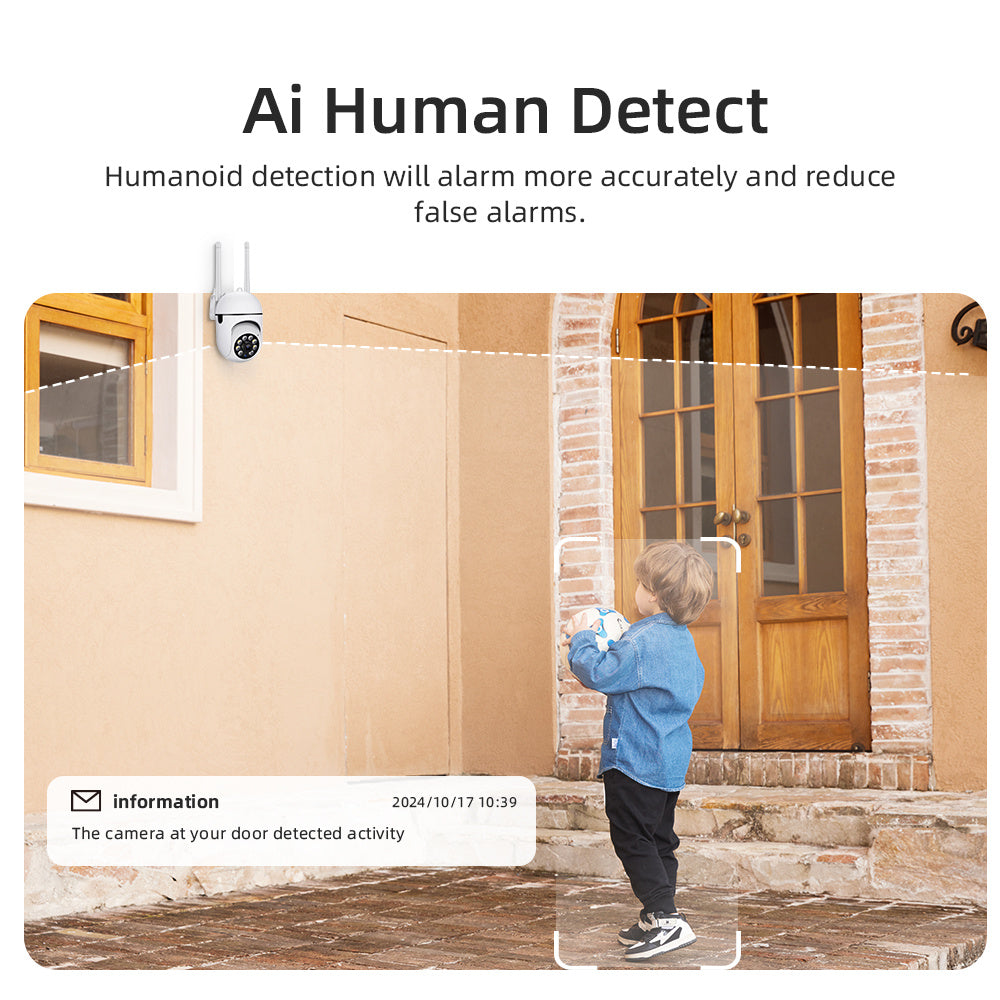 Outdoor Security Camera System with Floodlight AI Motion Detection Night Vision Two-Way Audio