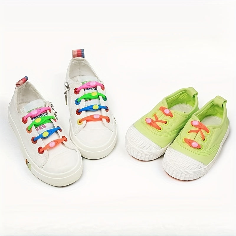 36pcs Colorful Elastic Silicone No Tie Shoelaces for Sneakers and Running Shoes