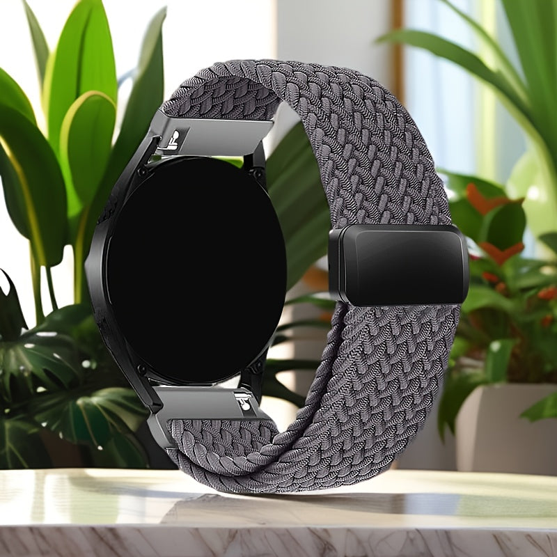 Polyamide Elastic Woven Smartwatch Band with Magnetic Clasp 18mm 20mm 22mm Compatible with Samsung Huawei Xiaomi