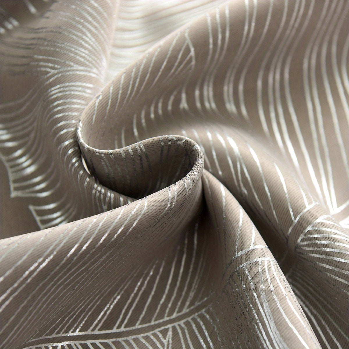 Cortinas blackout con patrón de hojas plateadas negras para sala de estar, dormitorio y cocina