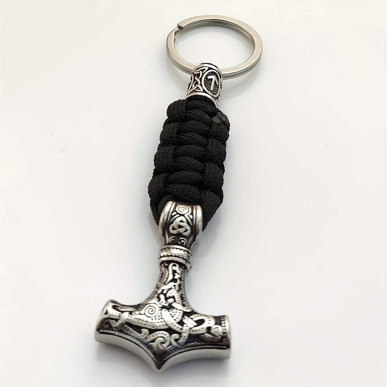 Handmade Viking Thor's Hammer Keychain Metal Norse Mythology Gift