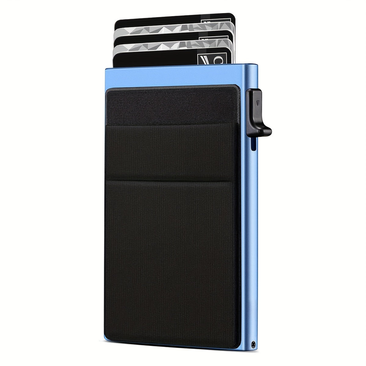 Men's RFID Blocking Card Holder Aluminum Alloy Large Capacity Black