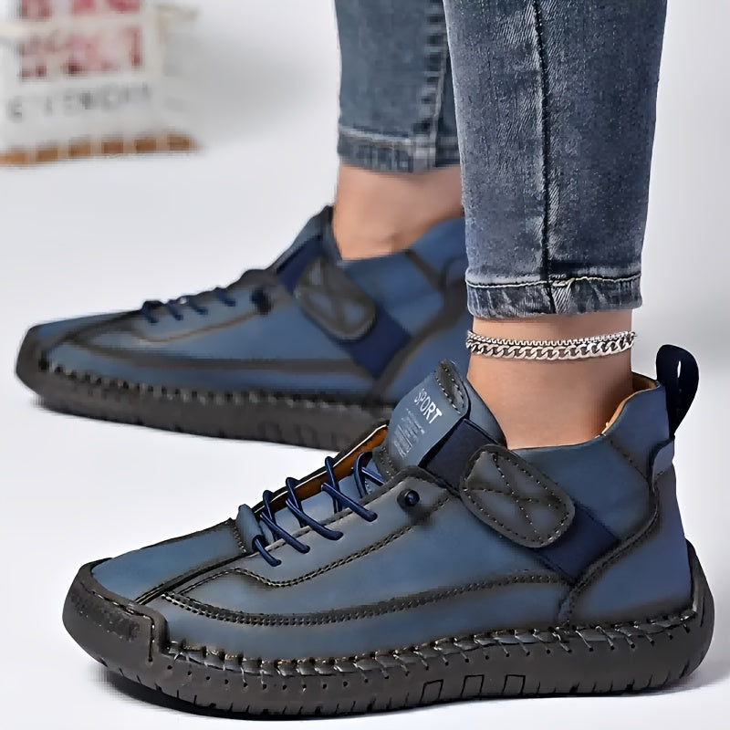 Women Retro Slip-On Ankle Boots Microfiber All-Season Casual Footwear