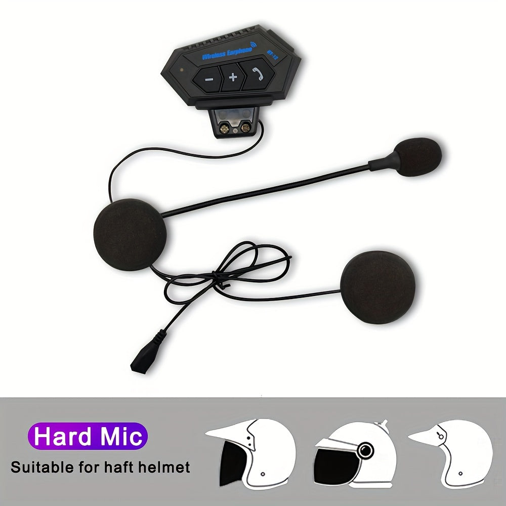 Motorcycle Helmet Headset Wireless 5.0 Hands-Free Calling Stereo Music