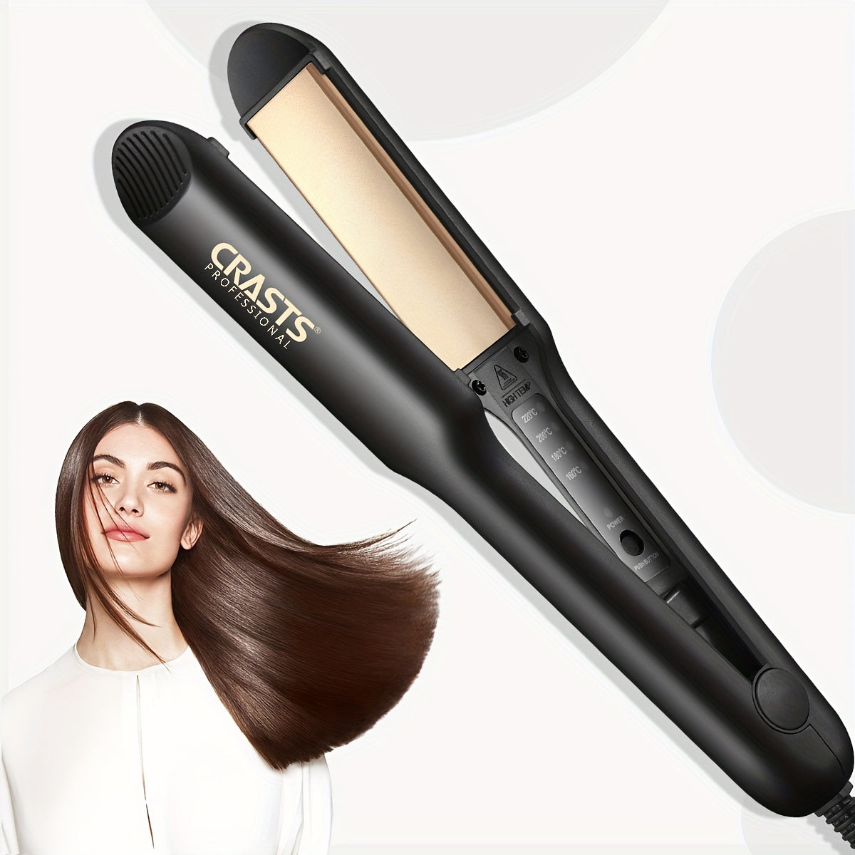 Ceramic Hair Straightener and Curler for Unisex Adults 220V 44W No Battery