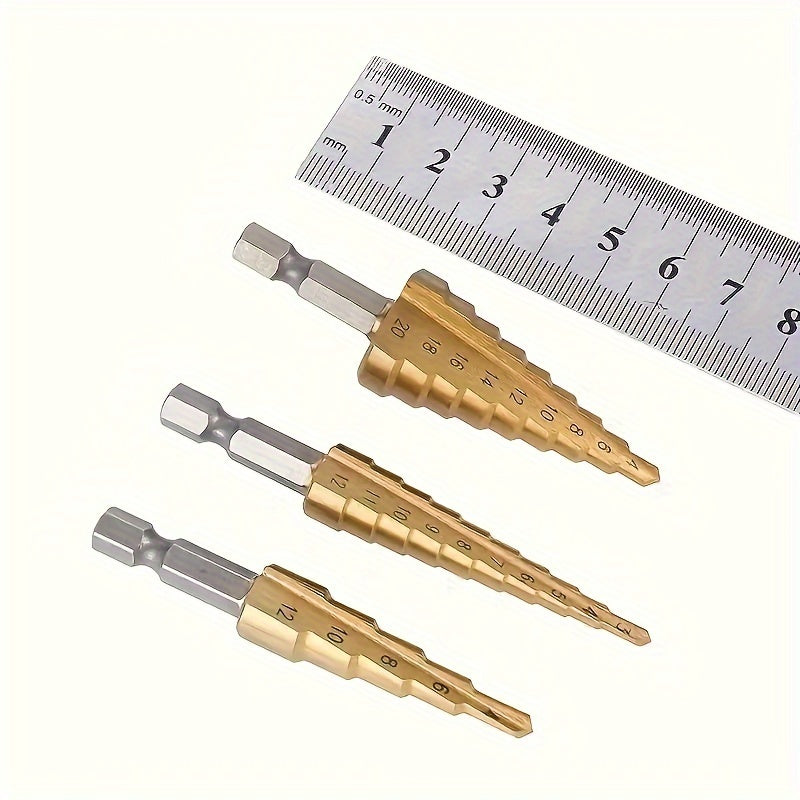 Titanium Step Cone Drill Bits Steel Metal Hole Saw Set