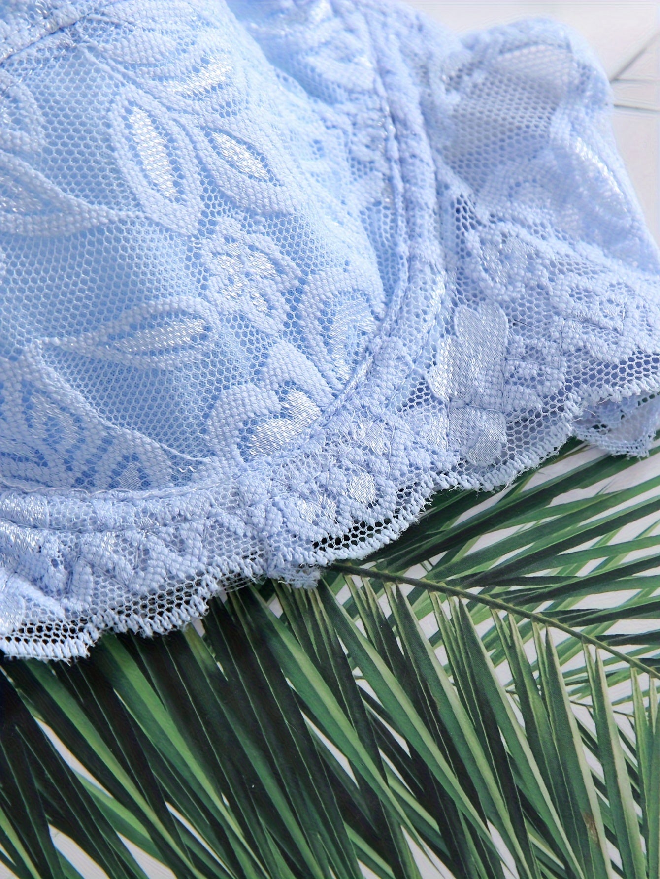 Lingerie Lacy Push-Up Underwire Bra Solid Color Spandex Knit 145gsm