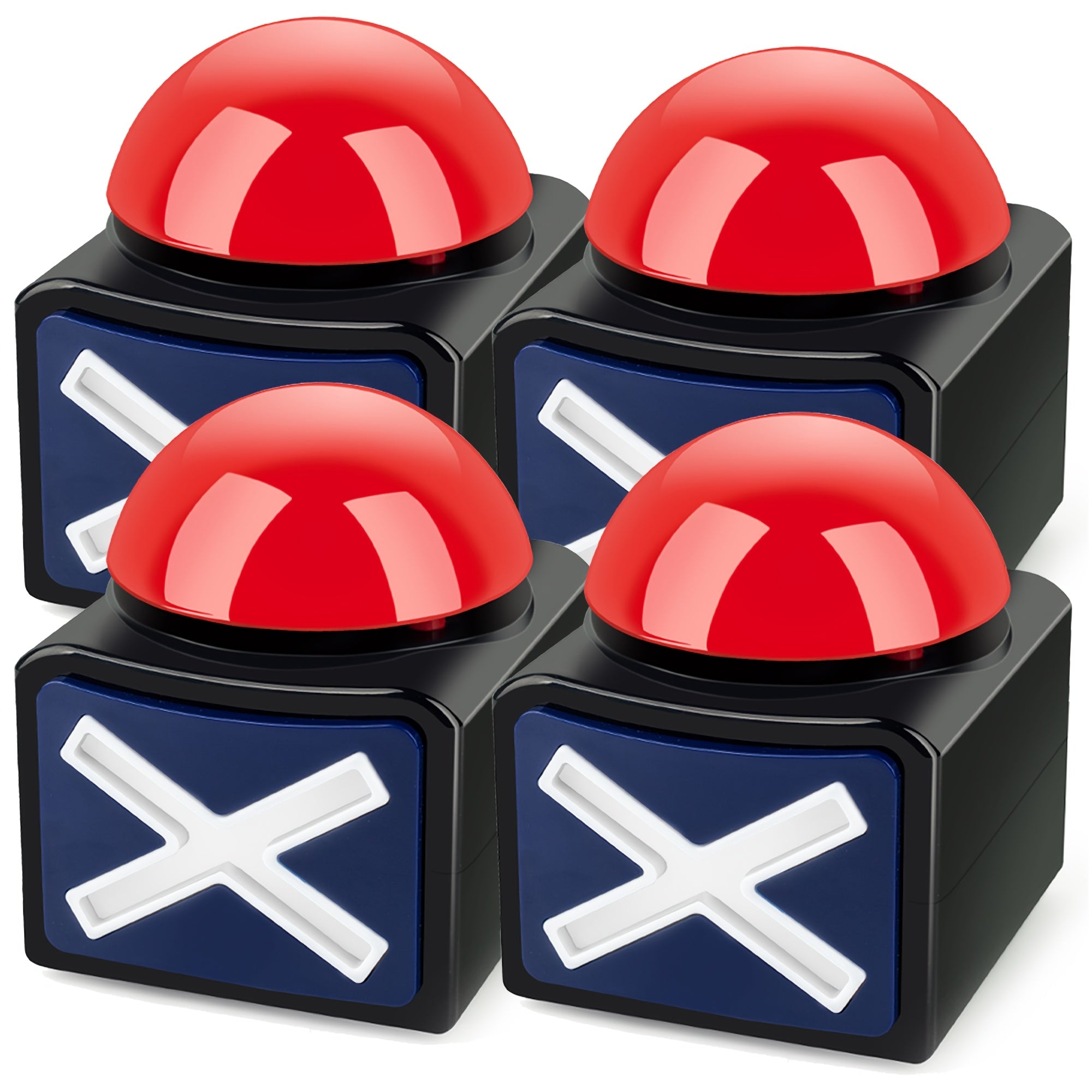 Black and Red Light-Up Buzzer for Trivia Games Classroom Activities