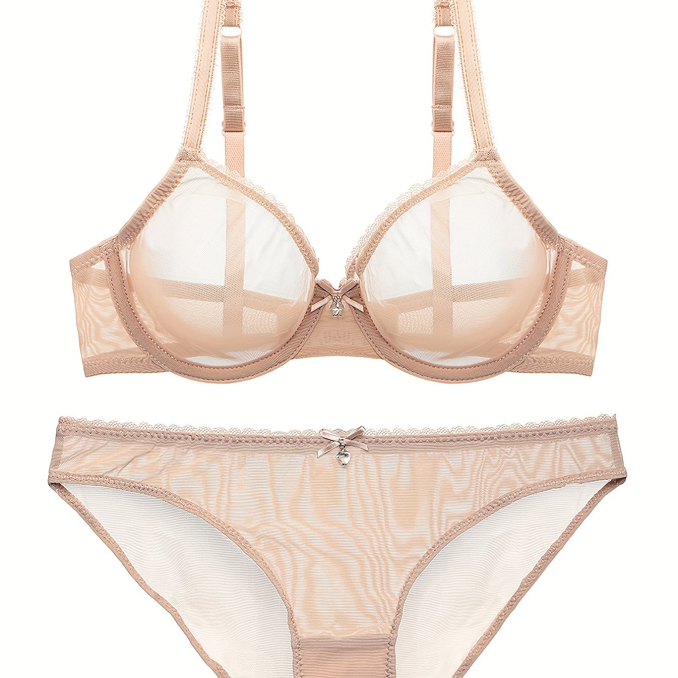 Women's Lingerie Set Mesh Lace Plus Size Nylon Spandex Thin Cups Hand Washable